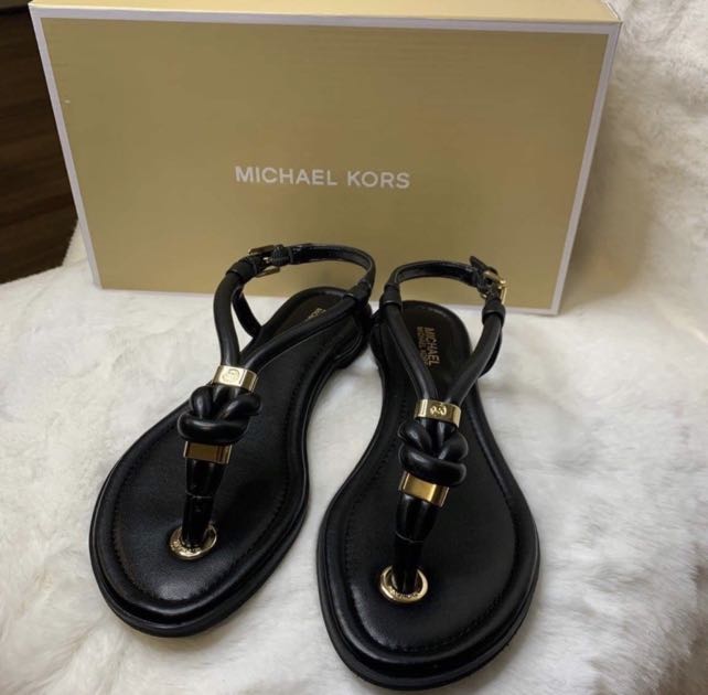 Michael Kors MK Black Holly Sandals, Women's Fashion, Footwear, Flats &  Sandals on Carousell