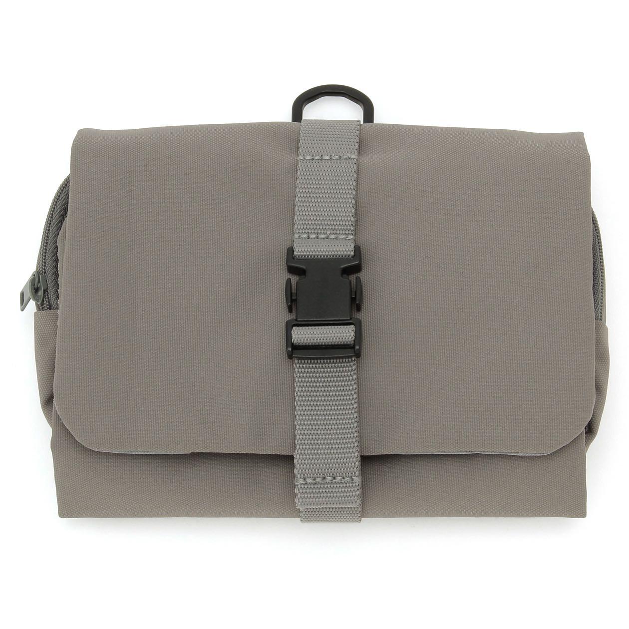 MUJI Hanging Case with Detachable Pouch Grey Cosmetic Toiletry Bag