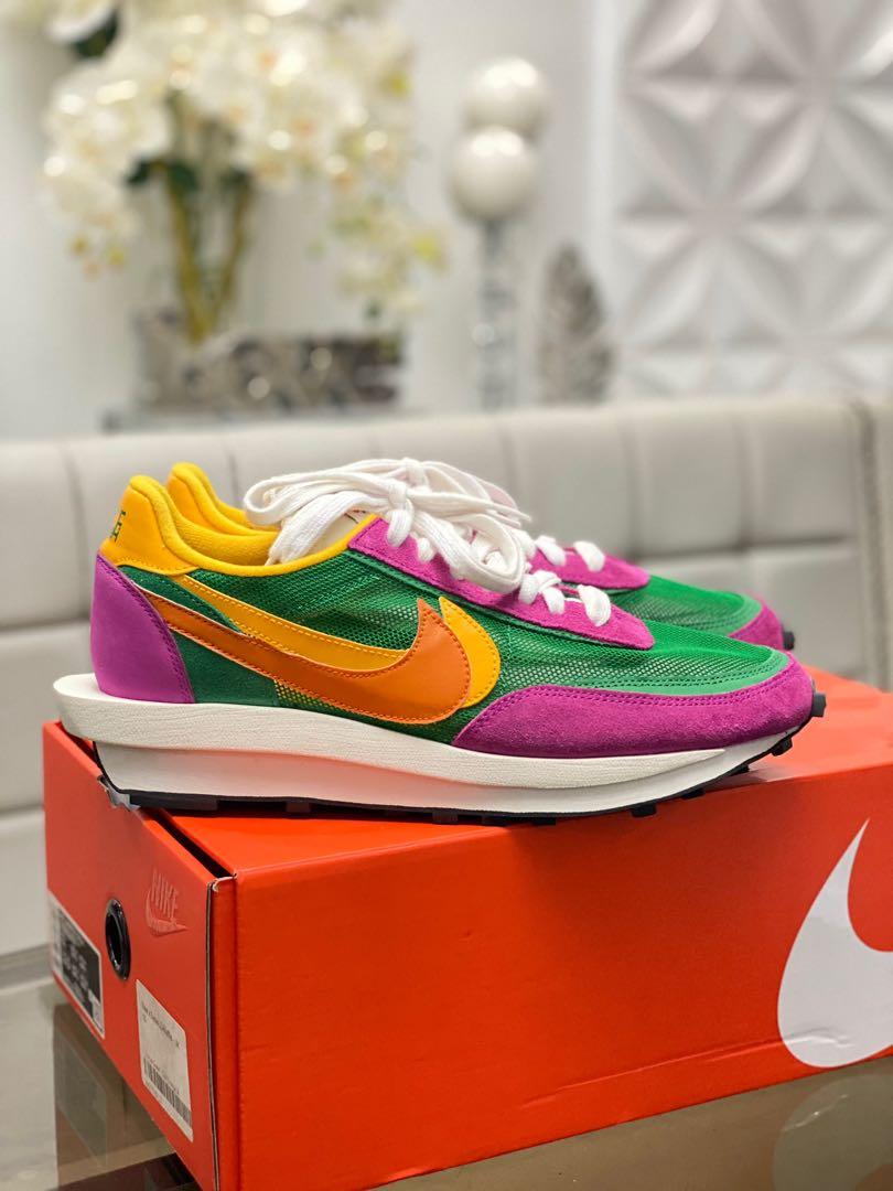 Nike x sacai ldwaffle pine green clearance clay orange  and  pink