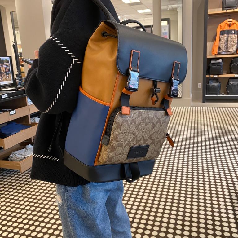Track backpack in colorblock signature canvas sale
