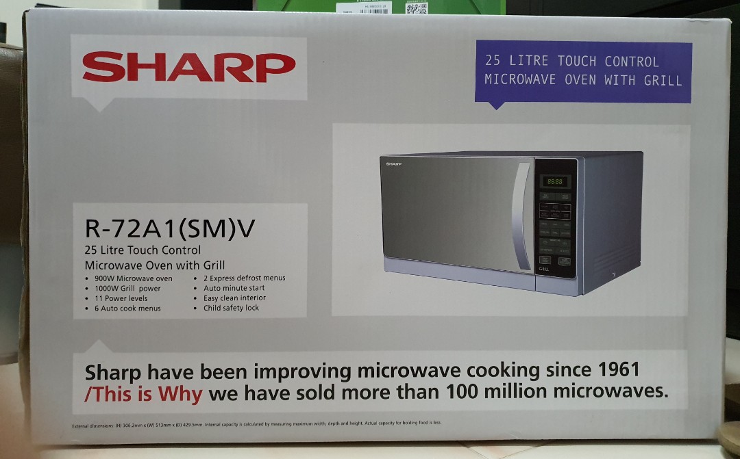 SHARP Microwave Oven with Grill R72A1(SM)V (25L Touch Control), TV
