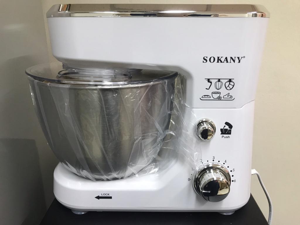 SOKANY Electronic Stand Mixer. Stainless Steel 800W 6 Speed 4 Liter