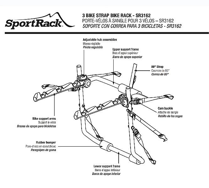 SportRack Car Sedan Hatchback 3 Bike Bicycles SR3162 Rear Trunk