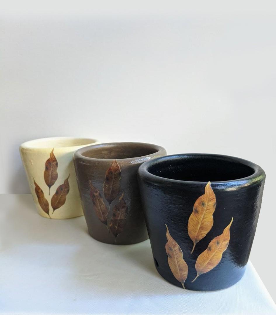 Terracotta Pots Decoupaged With Hand Painted Watercolor Designs Gardening Garden Tools Supplies On Carousell