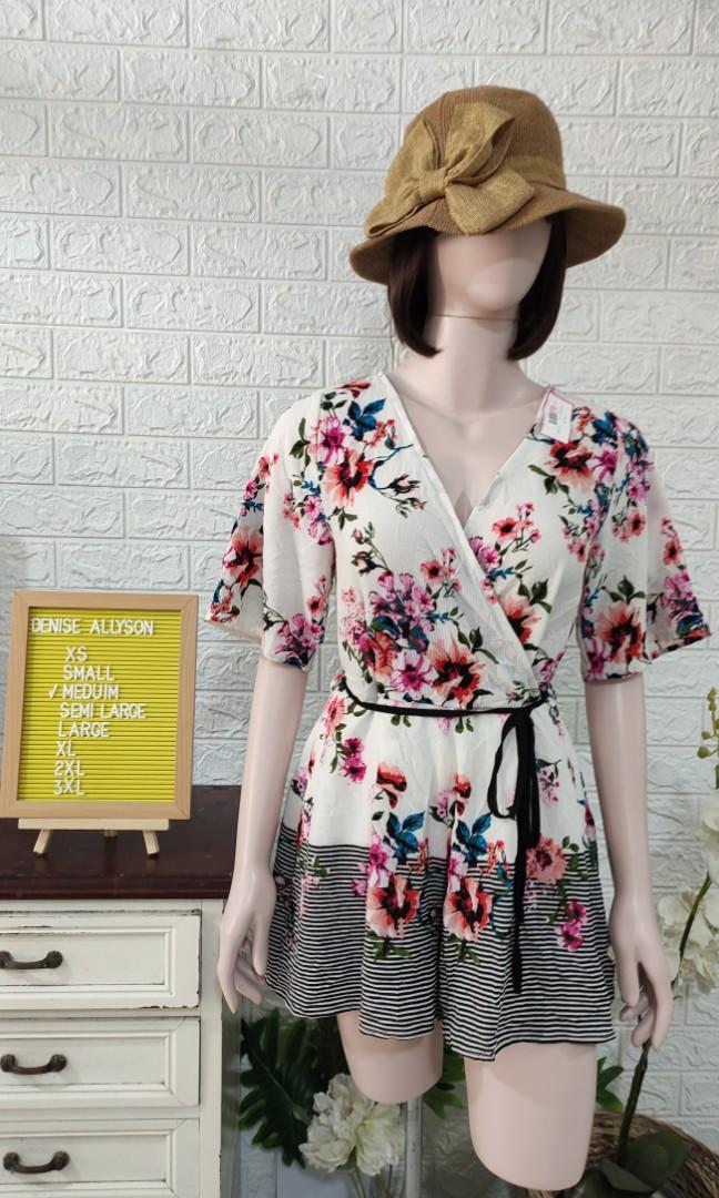 Three pink store hearts romper