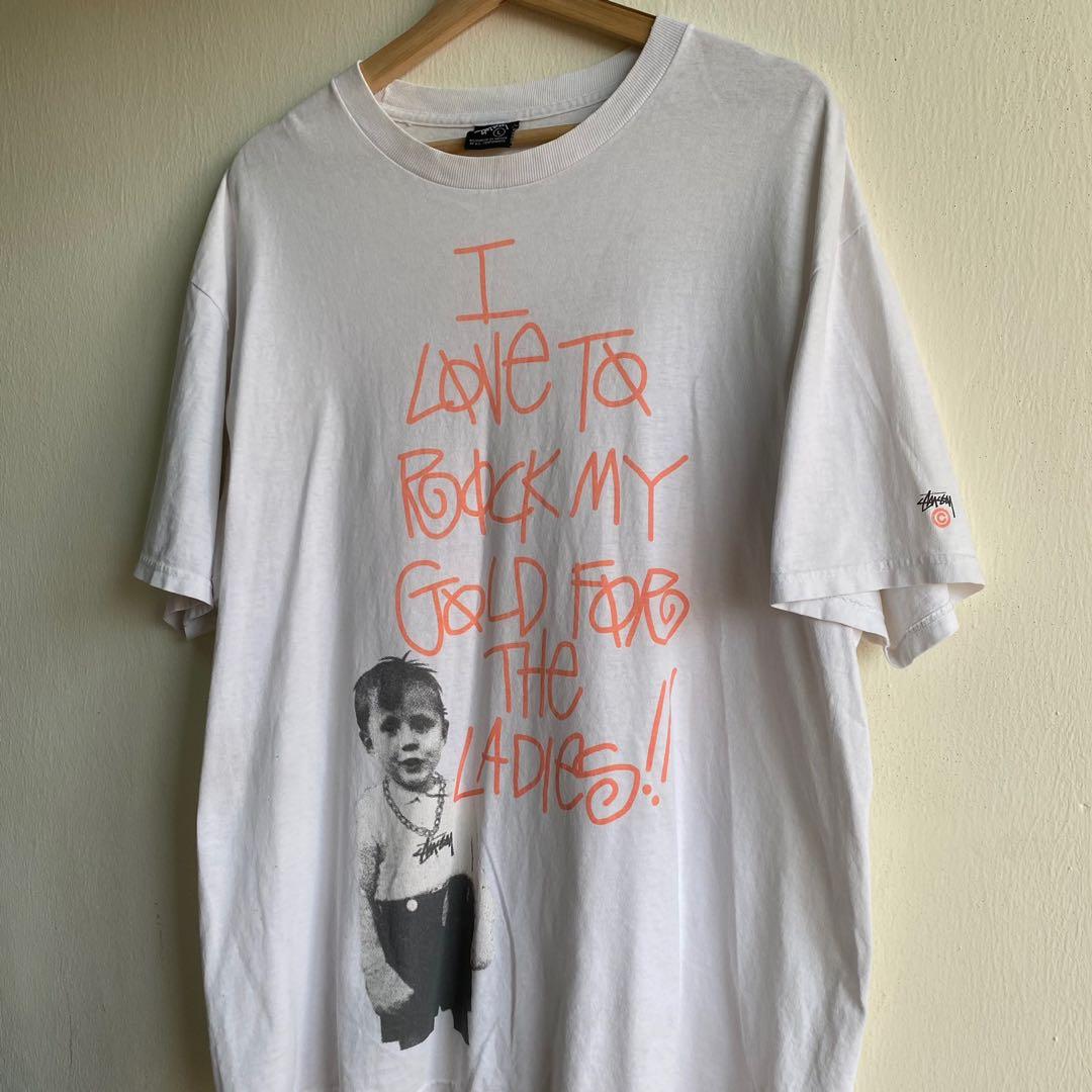 Vtg Stussy “I Love To Rock My Gold For The Ladies!!” Tee