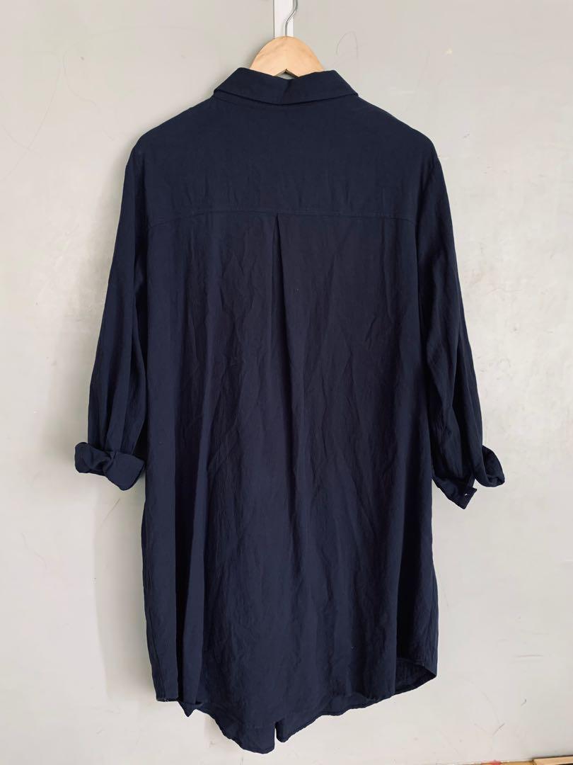 ZANZEA Plus Size Top / Dress (Category: Sleep and Loungewear) located in Quezon City. Submitted by gprof (Listing ID 1069210536, Image 2). Description: ZANZEA Plus Size Color/s: NAVY BLUE Design: LONG TOP / SHIRT DRESS Detail/s: WITH COLLAR, WITH BUTTONS, POCKETS Condition: NEW WITHOUT TAGS *PLEASE MANAGE EXPECTATIONS FOR BARELY USED / USED / WELL LOVED ITEMS.* Size: XXL (Please see last photo for size details) Original Price: ₱ 780.00 Purchased 