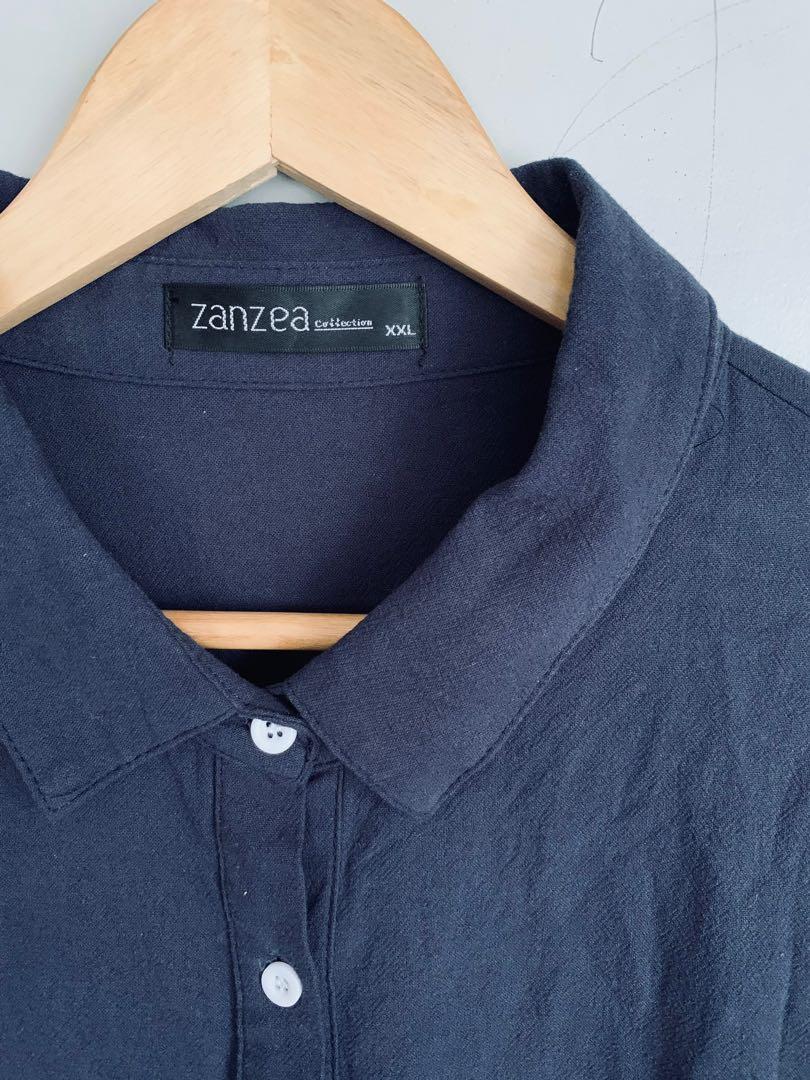 ZANZEA Plus Size Top / Dress (Category: Sleep and Loungewear) located in Quezon City. Submitted by gprof (Listing ID 1069210536, Image 3). Description: ZANZEA Plus Size Color/s: NAVY BLUE Design: LONG TOP / SHIRT DRESS Detail/s: WITH COLLAR, WITH BUTTONS, POCKETS Condition: NEW WITHOUT TAGS *PLEASE MANAGE EXPECTATIONS FOR BARELY USED / USED / WELL LOVED ITEMS.* Size: XXL (Please see last photo for size details) Original Price: ₱ 780.00 Purchased 