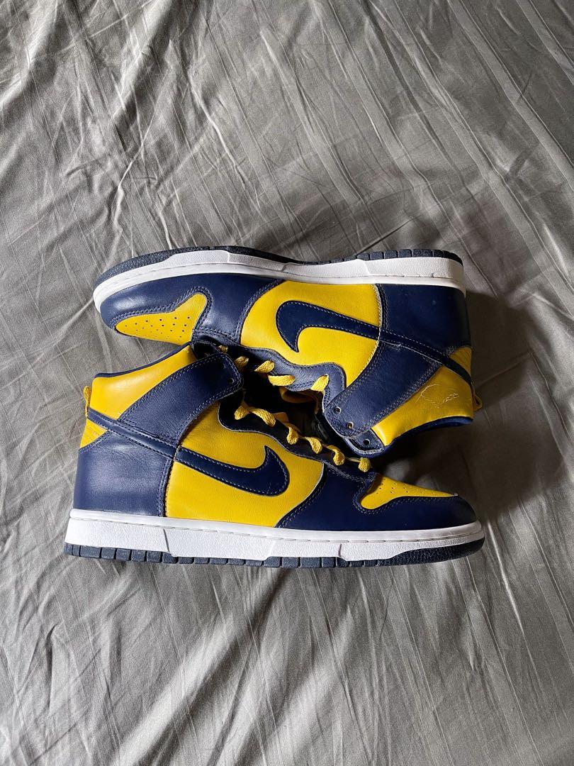 1999 Nike Dunk High “Michigan”, Men's Fashion, Footwear, Sneakers