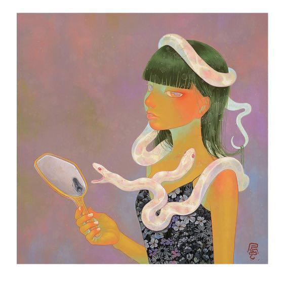 上田風子 原畫原作 Mirror Original Art 日本藝術家 興趣及遊戲 手作 自家設計 文具及工藝 畫作及印刷品 Carousell