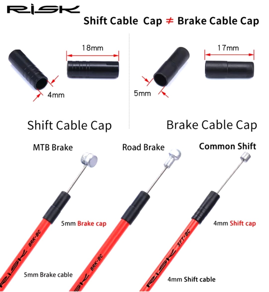 Cable End Cap RISK 4/5mm Shifter Brake Cable End Cap Parts Dustproof