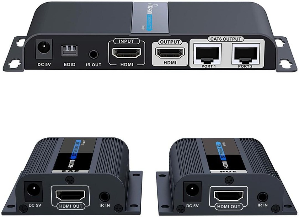 AGPtEK HDMI Extender 1x2 Splitter 1080P60HZ Ultra HD Over CAT6/CAT6A