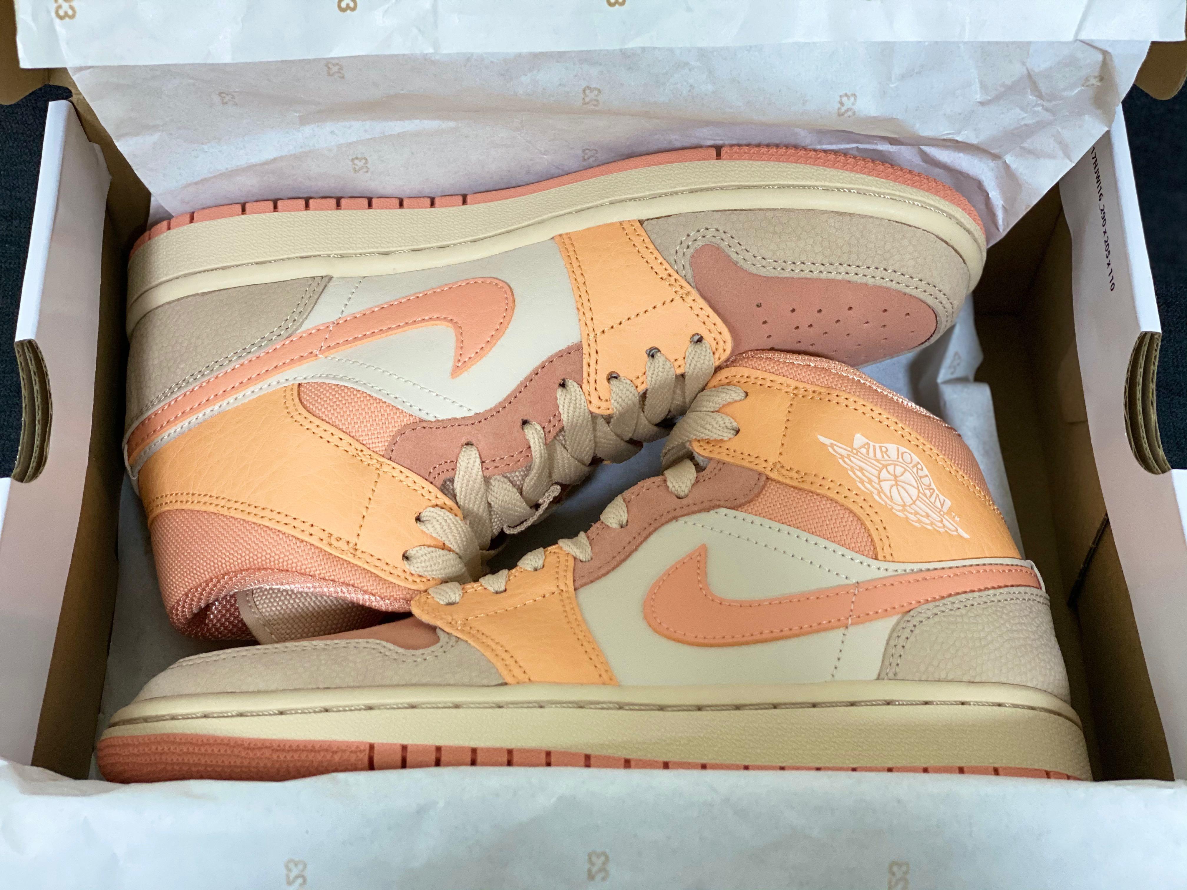women's air jordan mid apricot orange