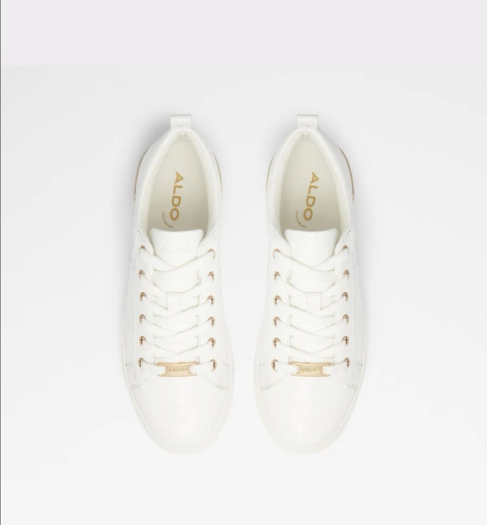 Aldo Sneakers Dilathiel White Gold Size 40, Women'S Fashion, Footwear,  Sneakers On Carousell