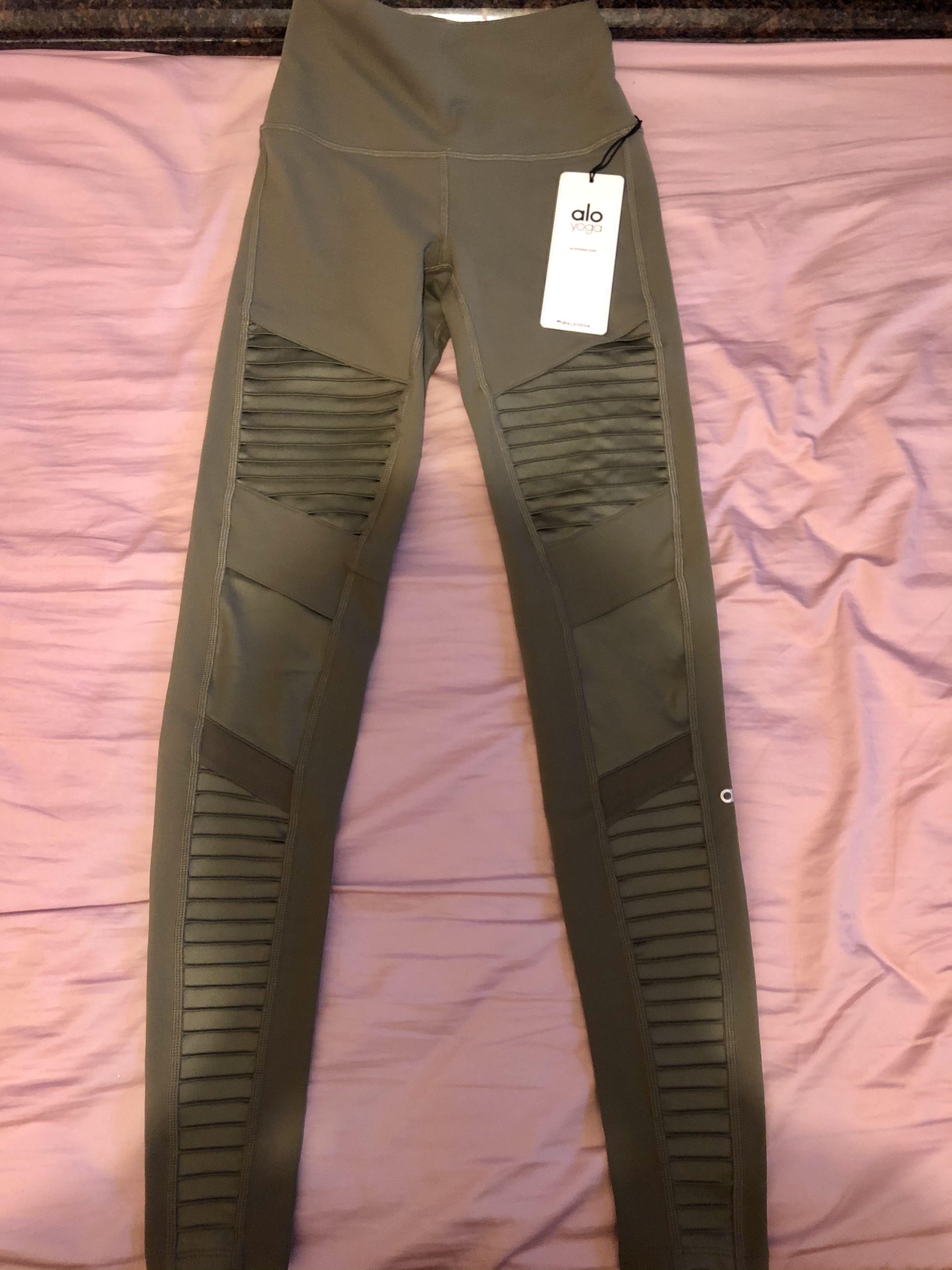 High-Waist Moto Legging in Olive Branch by Alo Yoga