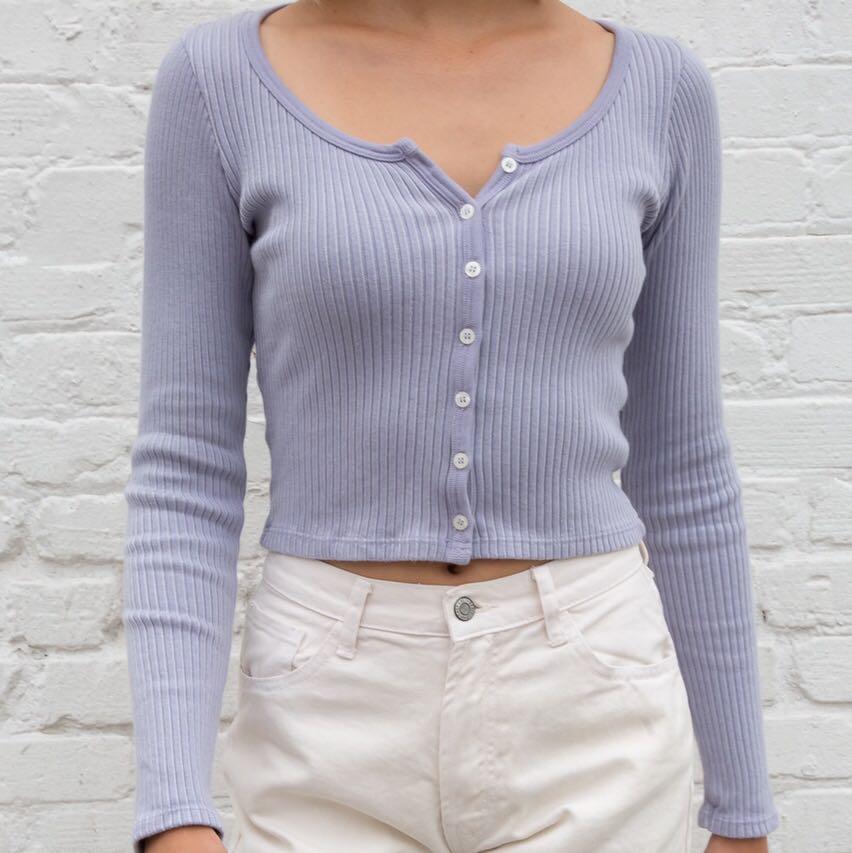 Brandy Melville Purple Zelly Long Sleeve Top Women S Fashion Tops Others Tops On Carousell