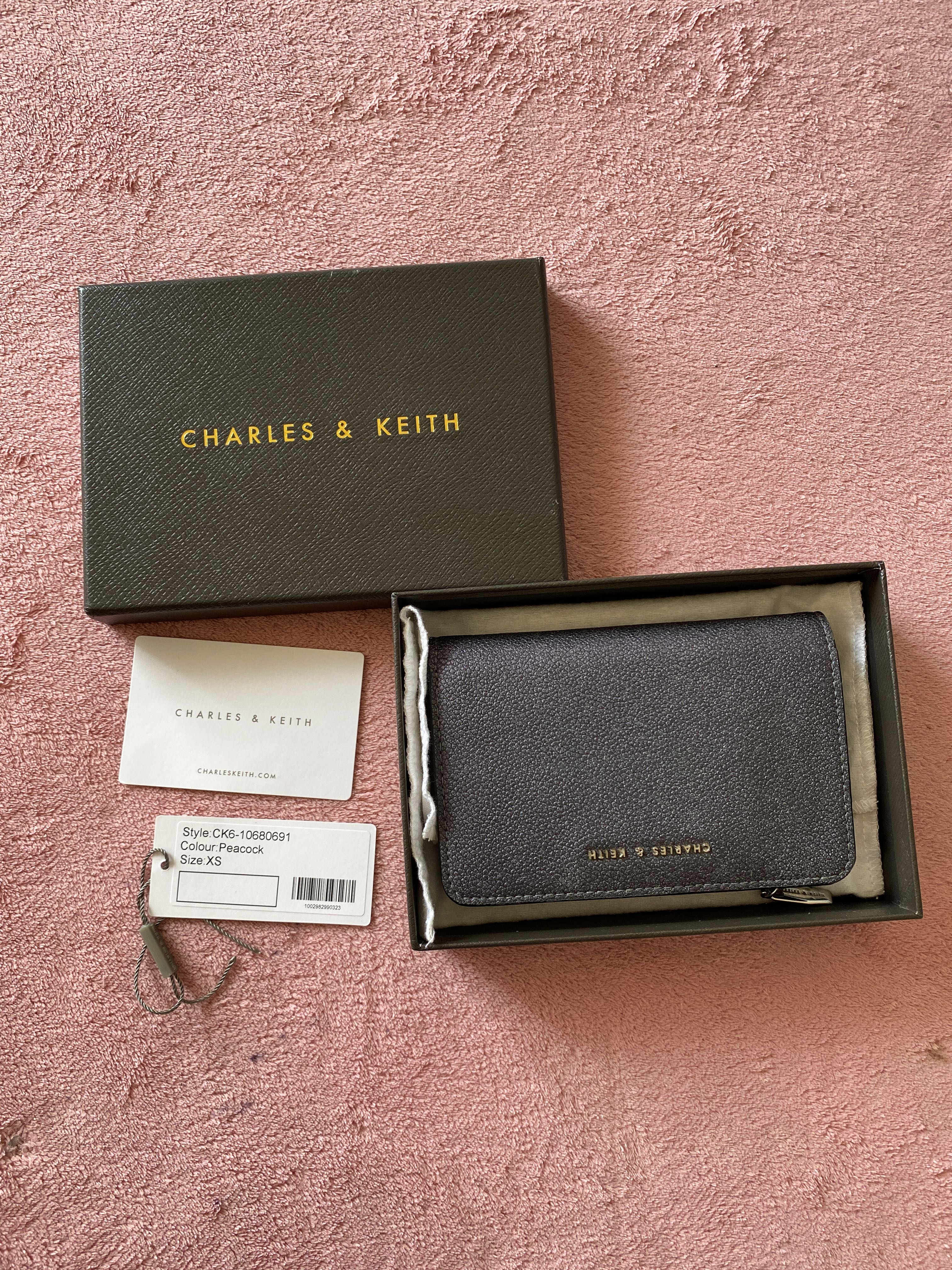 Charles Keith Wallet Purse Peacock metalic color Women s