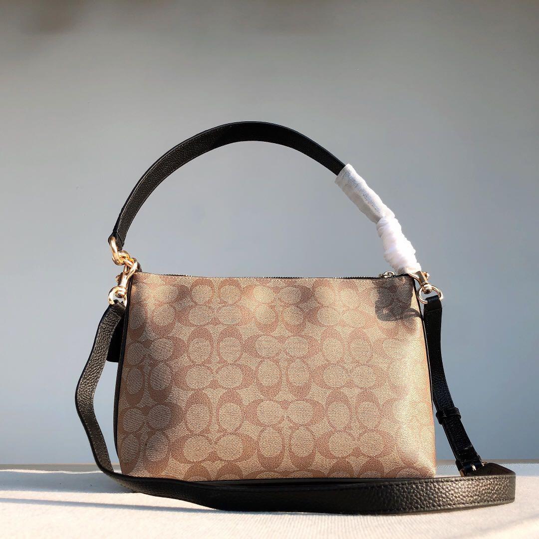 COACH SMALL MARLON SHOULDER BAG IN SIGNATURE CANVAS (COACH 1600), Women's Fashion, Bags