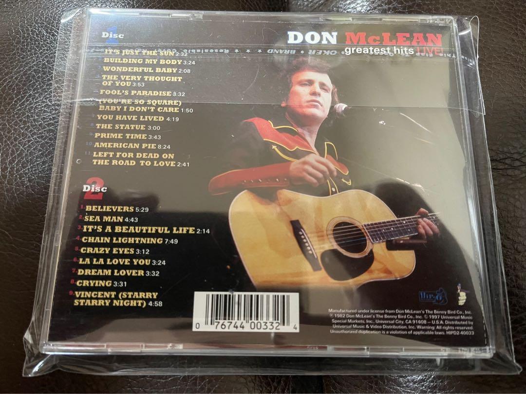 Don McLean 罕有live CD) Don McLean greatest hits live 2CD 1997年靚