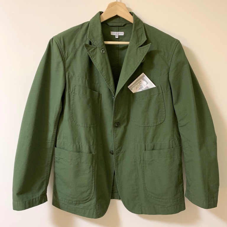 Engineered Garments Bedford Jacket Olive Cotton Ripstop, 男裝