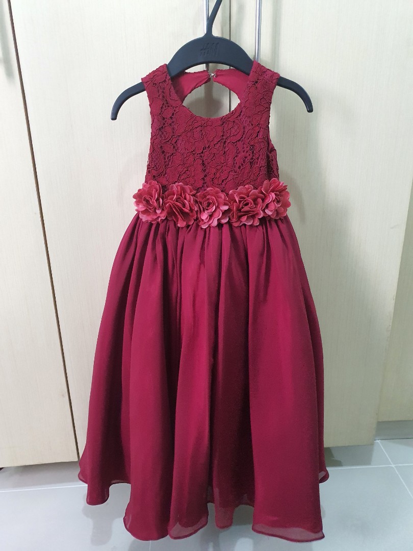 Buy jewel white & burgundy flower girl dress with beading skirt online at  JJsprom.com