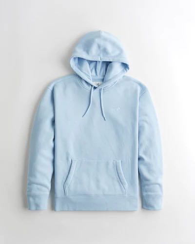 Hollister baby blue hoodie Carousell