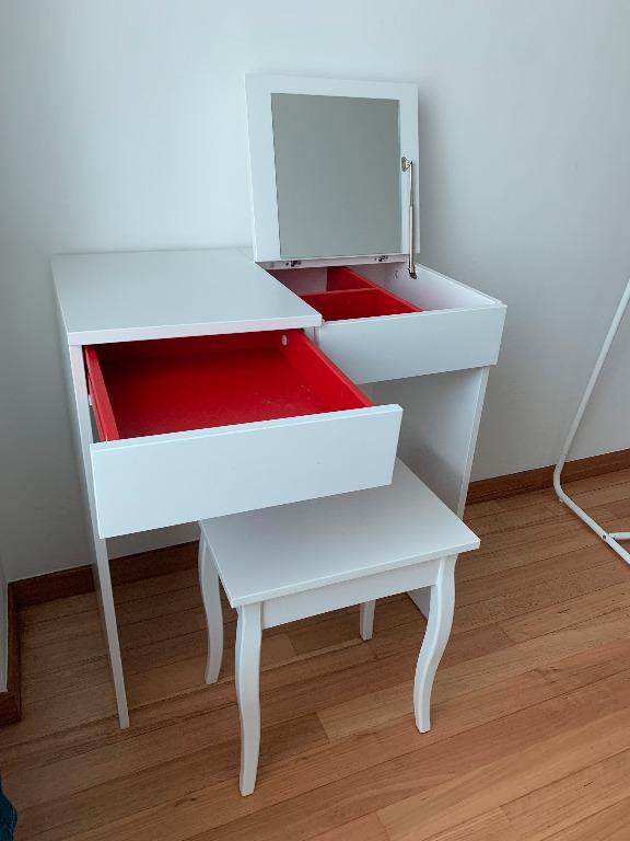 Ikea Dressing Table and Stool (white), Furniture & Home Living, Furniture, Tables & Sets on