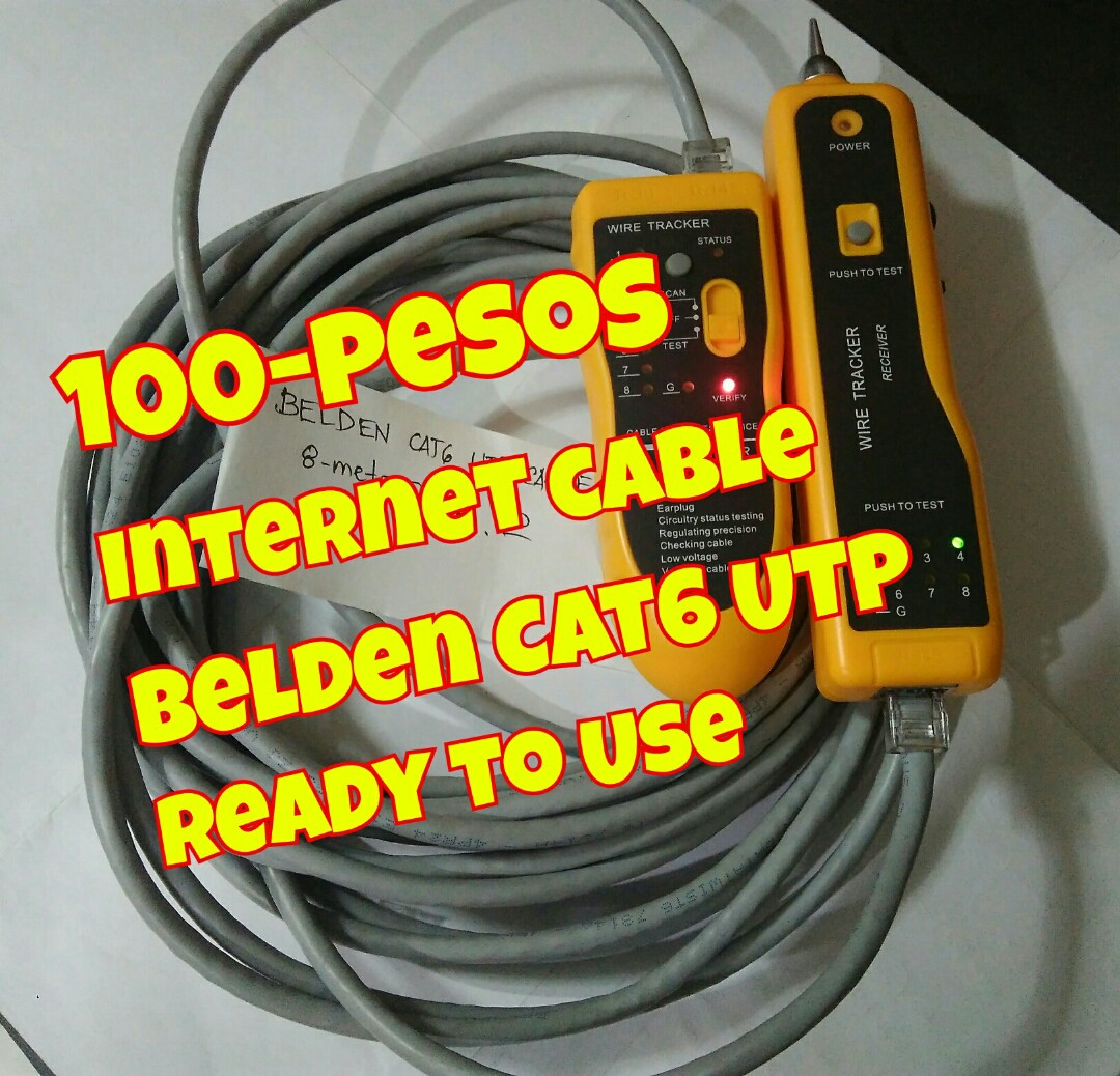 Cable Ready to use 8meters Belden Cat6 UTP 100pesos, Computers & Tech, Parts