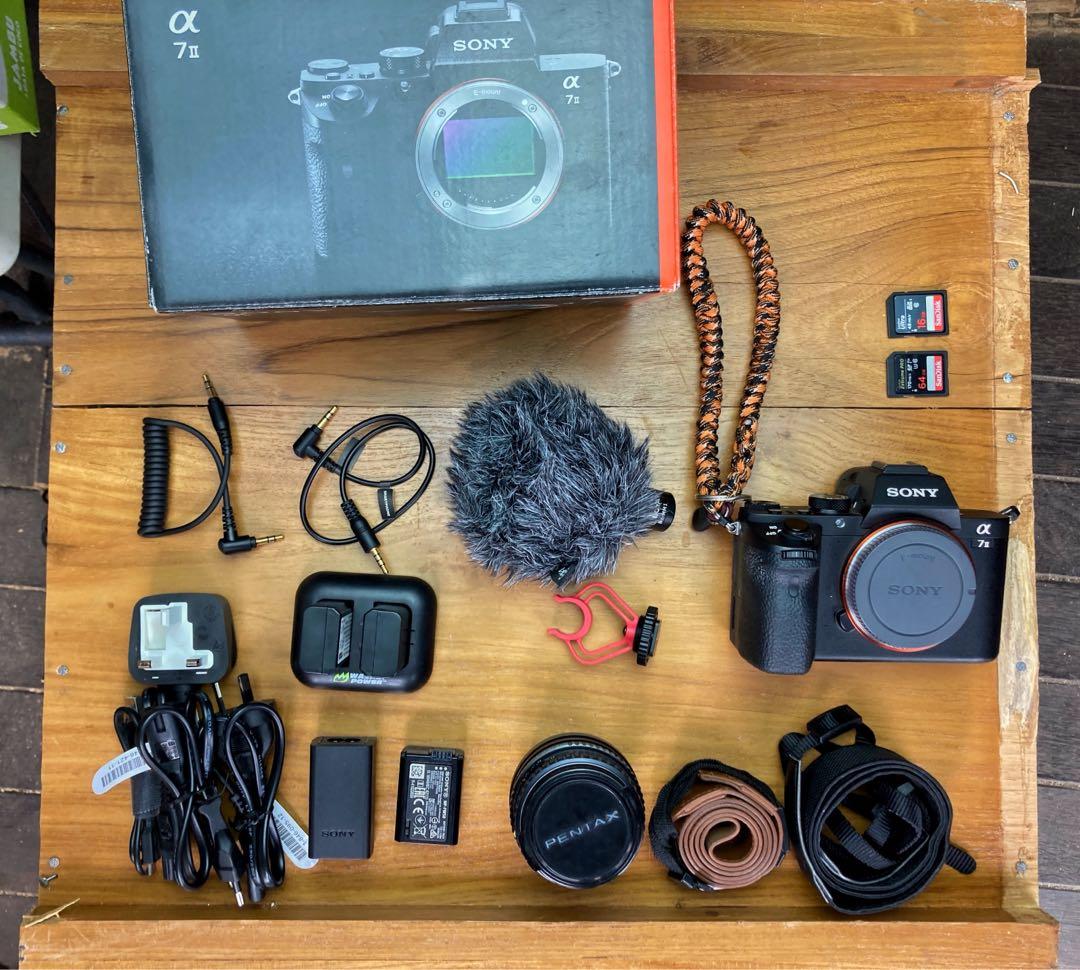 kamera sony a7 mark ii lensa pentax bonus mic dry box