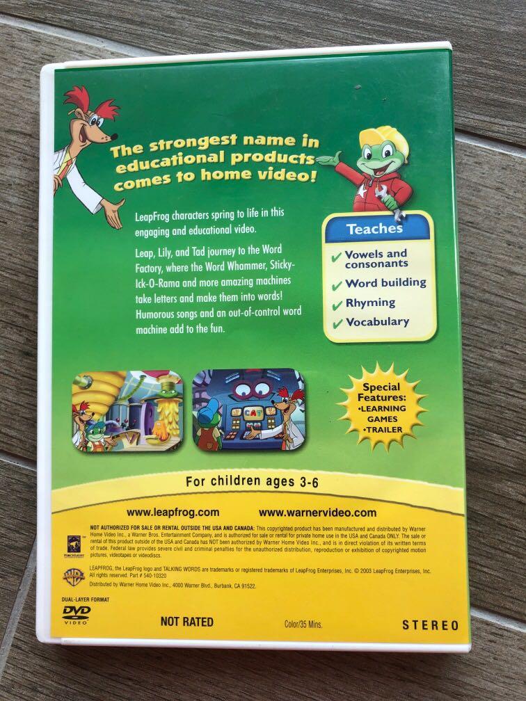 LeapFrog Talking Words Factory DVD, Hobbies & Toys, Music & Media, CDs