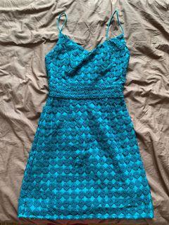 Love Bonito Teal Floral Lace Dress