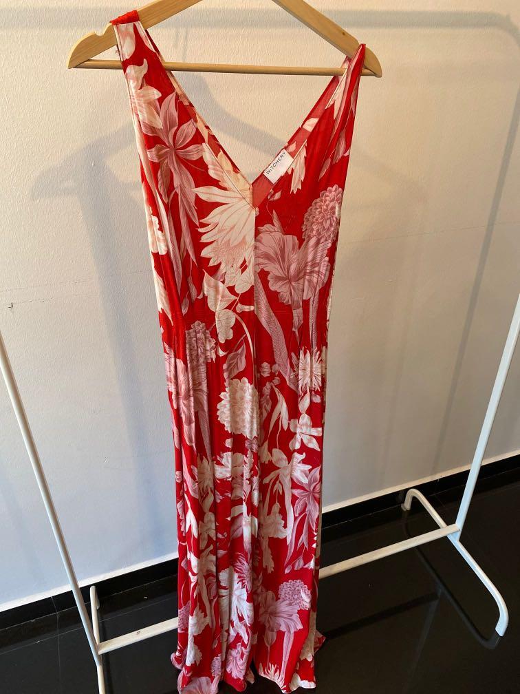 Red printed maxi best sale dress