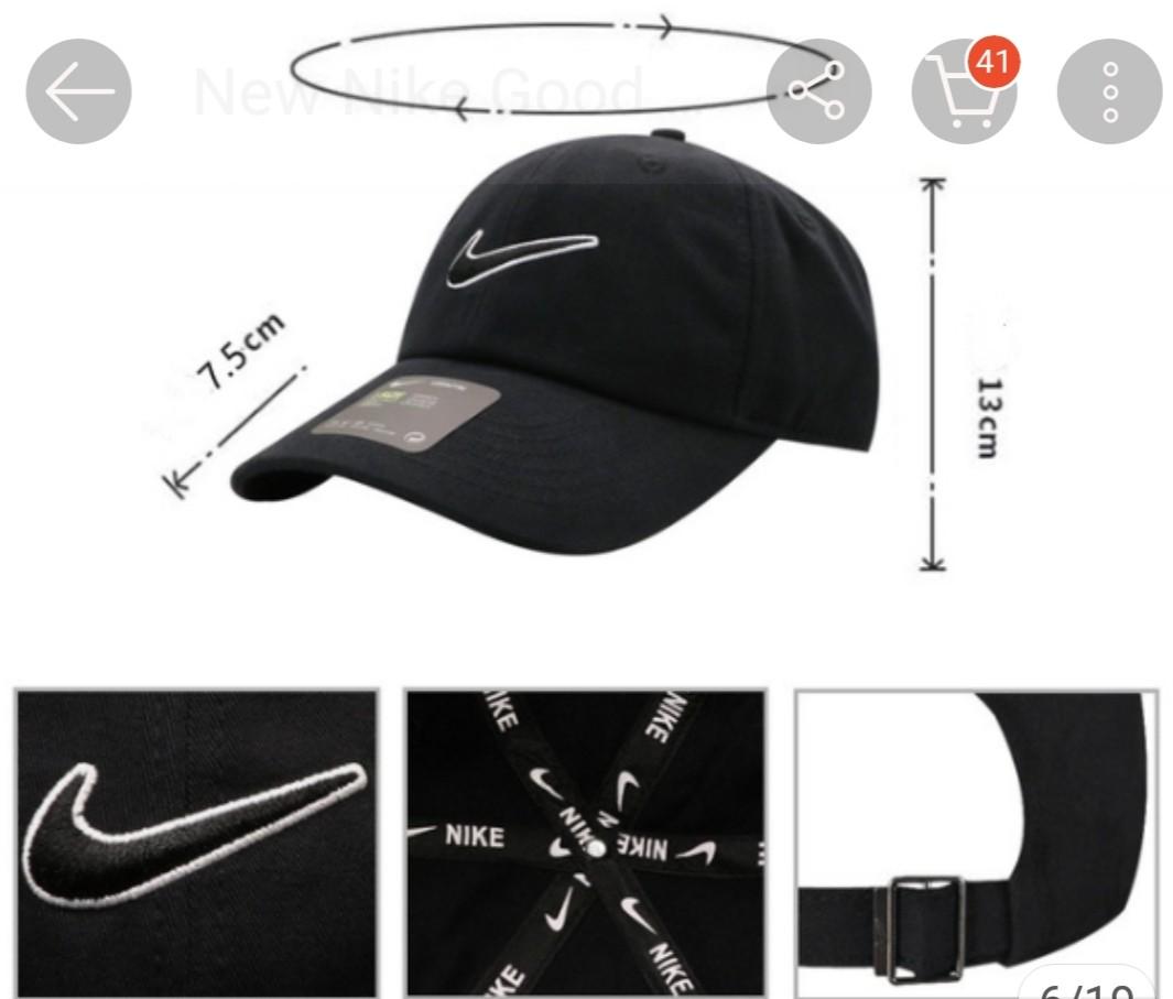Nike caps (Category: Caps & Hats) located in Singapore. Submitted by vpvadivelan (Listing ID 1069388229, Image 2). Description: Material:Cotton Blending; Specifications: Fashionable unique design Cap Casual style Gender: Women and Men Style: Fashion, Casual Seasons: Autumn, Summer Features: Wool Cap, Warm, Soft, Comfortable Size: One Size Fits Most Circumference: 54cm - 62cm/21.2" - 24.4" (Approx.) Notes: Due to the light and screen setting diffe