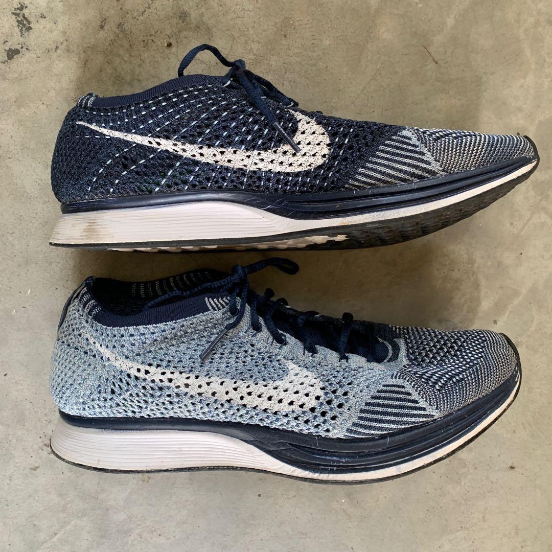Nike flyknit racer blue tint Men s Fashion Footwear Sneakers on Carousell