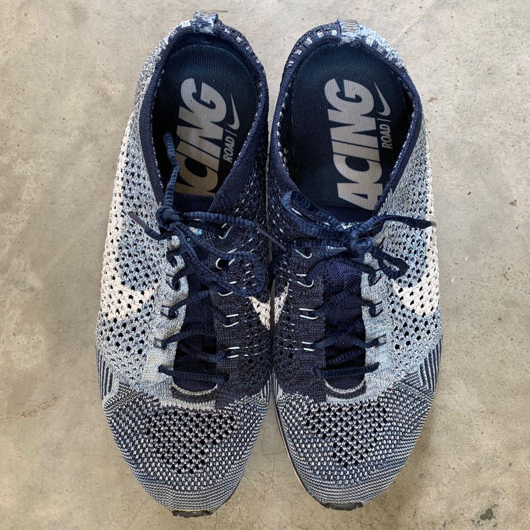 Nike flyknit racer blue tint Men s Fashion Footwear Sneakers on Carousell
