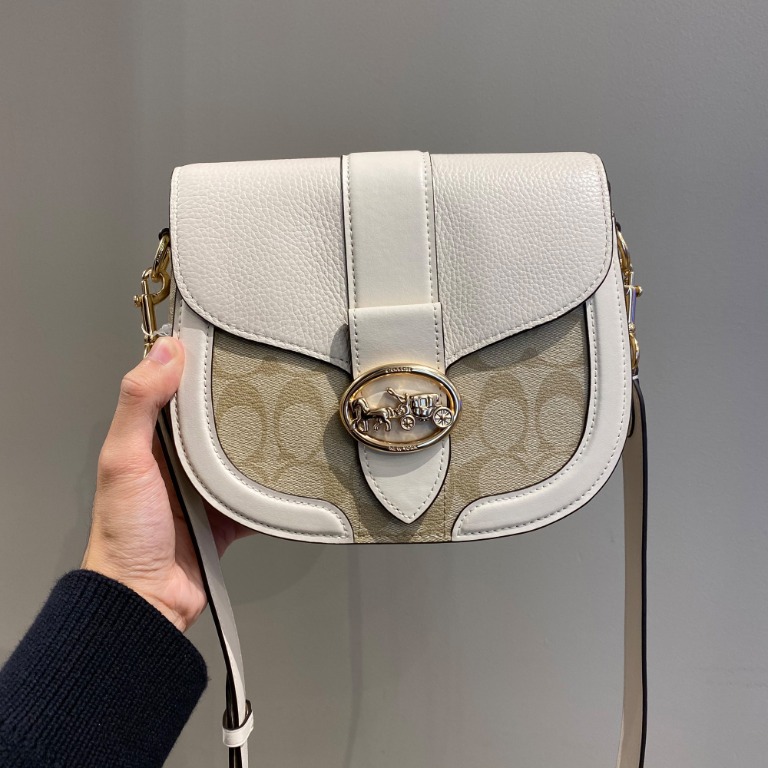 (PREORDER) COACH Saddle Bag In Signature Canvas C2806, Luxury