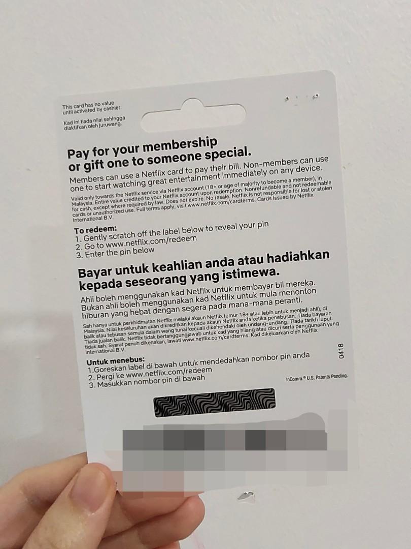 RM100 Netflix Gift Card Kad, Tickets & Vouchers, Store ...