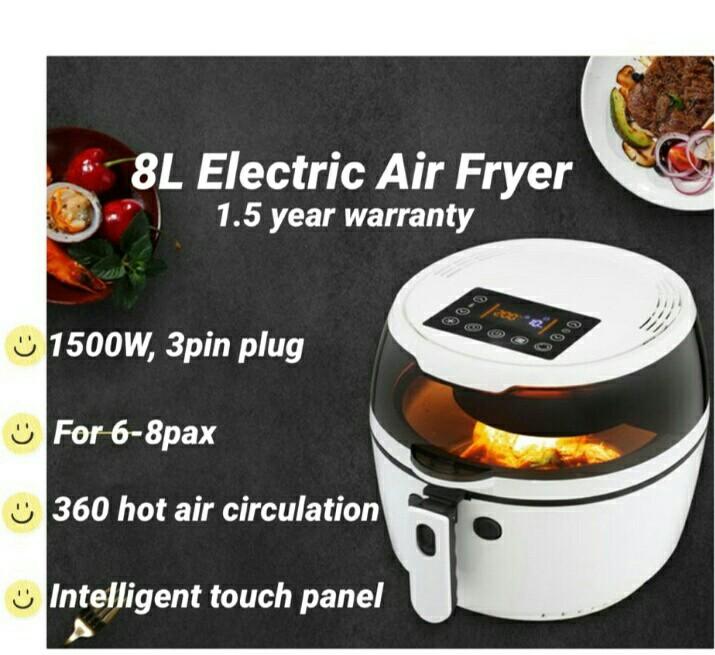 Ship From Msia Nine Shield 8l Air Fryer Oil Free Chicken Cooker For Roasting Health Fryer Pizza Cooker Lcd Smart Kitchen Appliances On Carousell