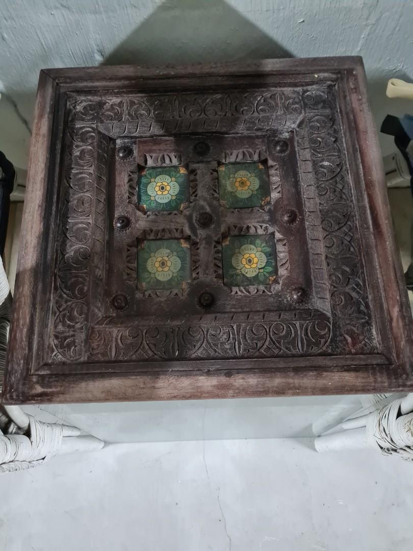 Side Table (Category: Tables & Sets) located in Singapore. Submitted by hotstuff_mum (Listing ID 1069443542, Image 1). Description: Vintage and teak wood table from India. Frequent polishing it will look good.