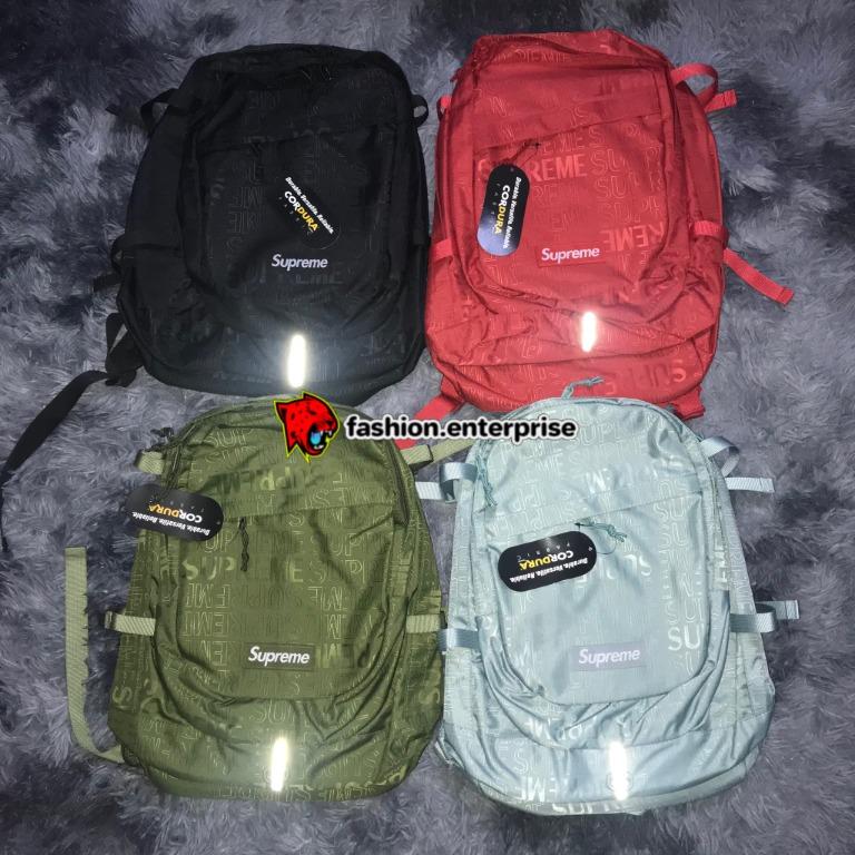 Supreme red backpack hot sale ss19