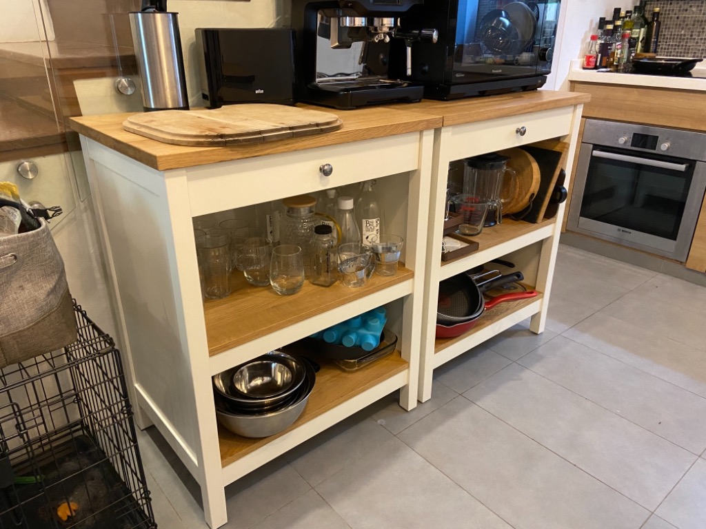 Tornviken Kitchen Island (offwhite / oak), Furniture & Home Living