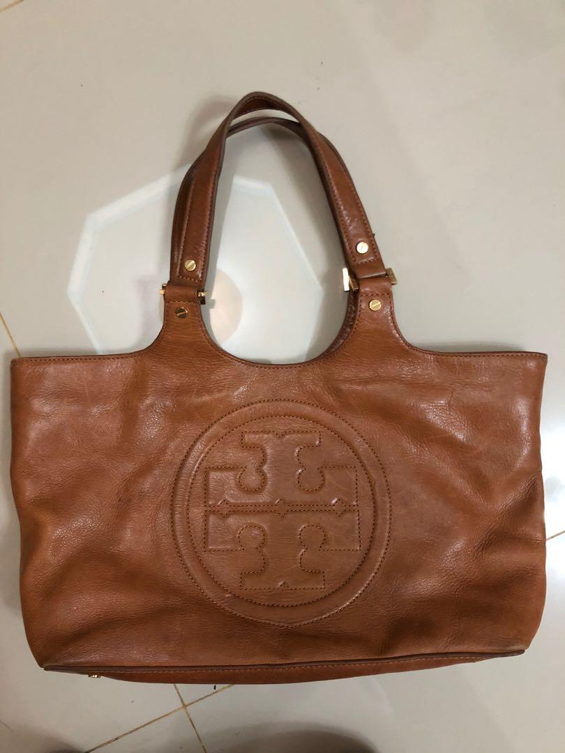 Tory burch bombe leather tote clearance
