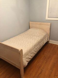 Twin light wood bed frame