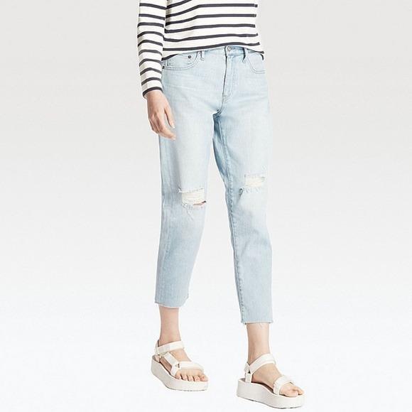 Uniqlo slim boyfriend deals jeans