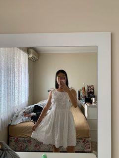 white vintage broderie picnic dress