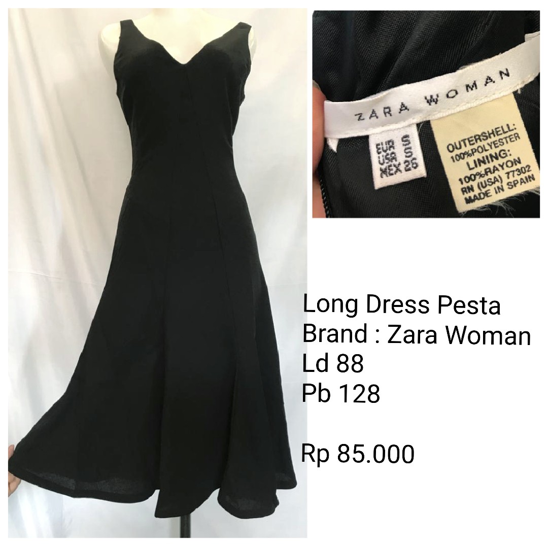 Zara black dress, Fesyen Wanita 