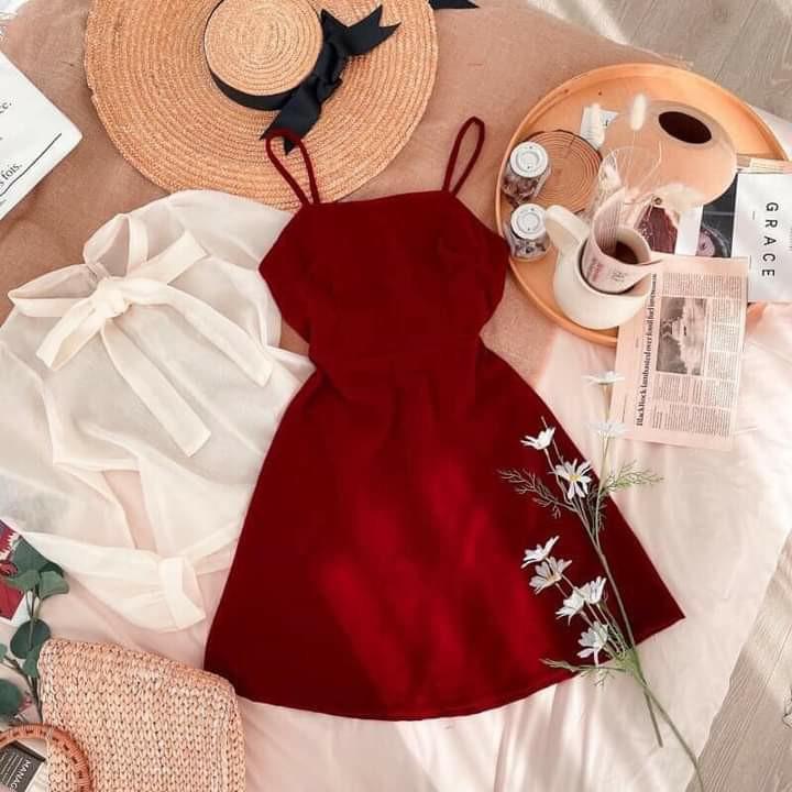 2021 Korea Red Dress for Ladies