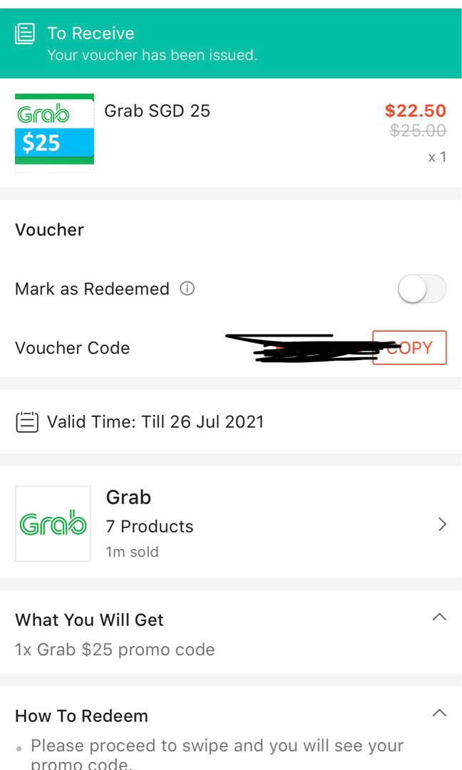 $25 Grab Car Voucher, Everything Else on Carousell