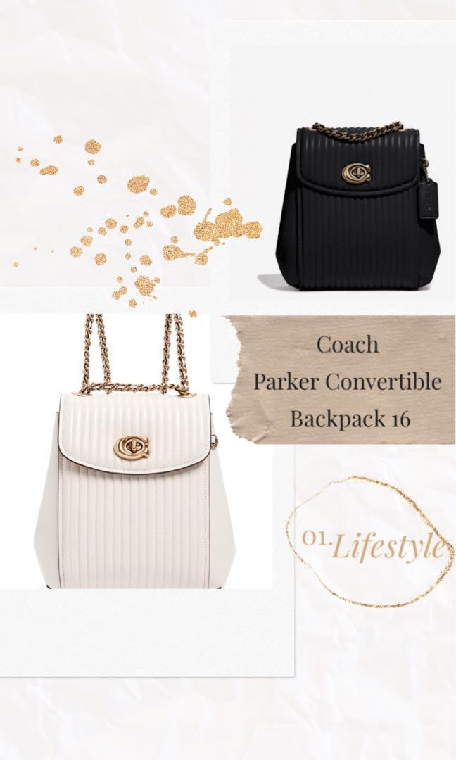 Coach parker convertible backpack 16 with quilting and rivets outlet