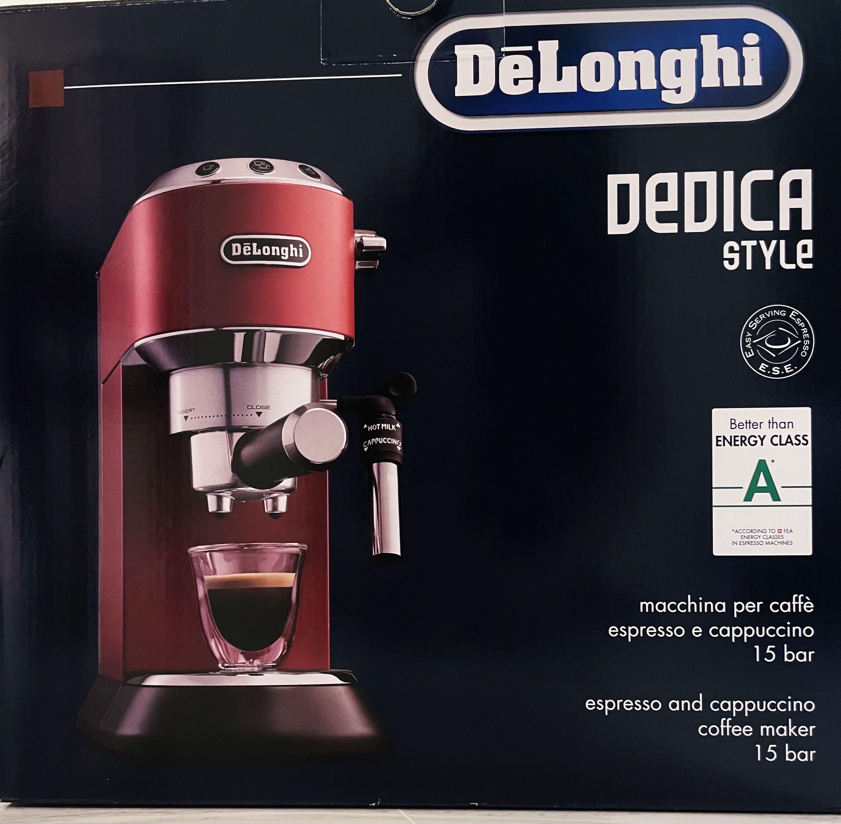 bnib delonghi dedica style ec 685 in red tv home appliances kitchen appliances coffee machines makers on carousell